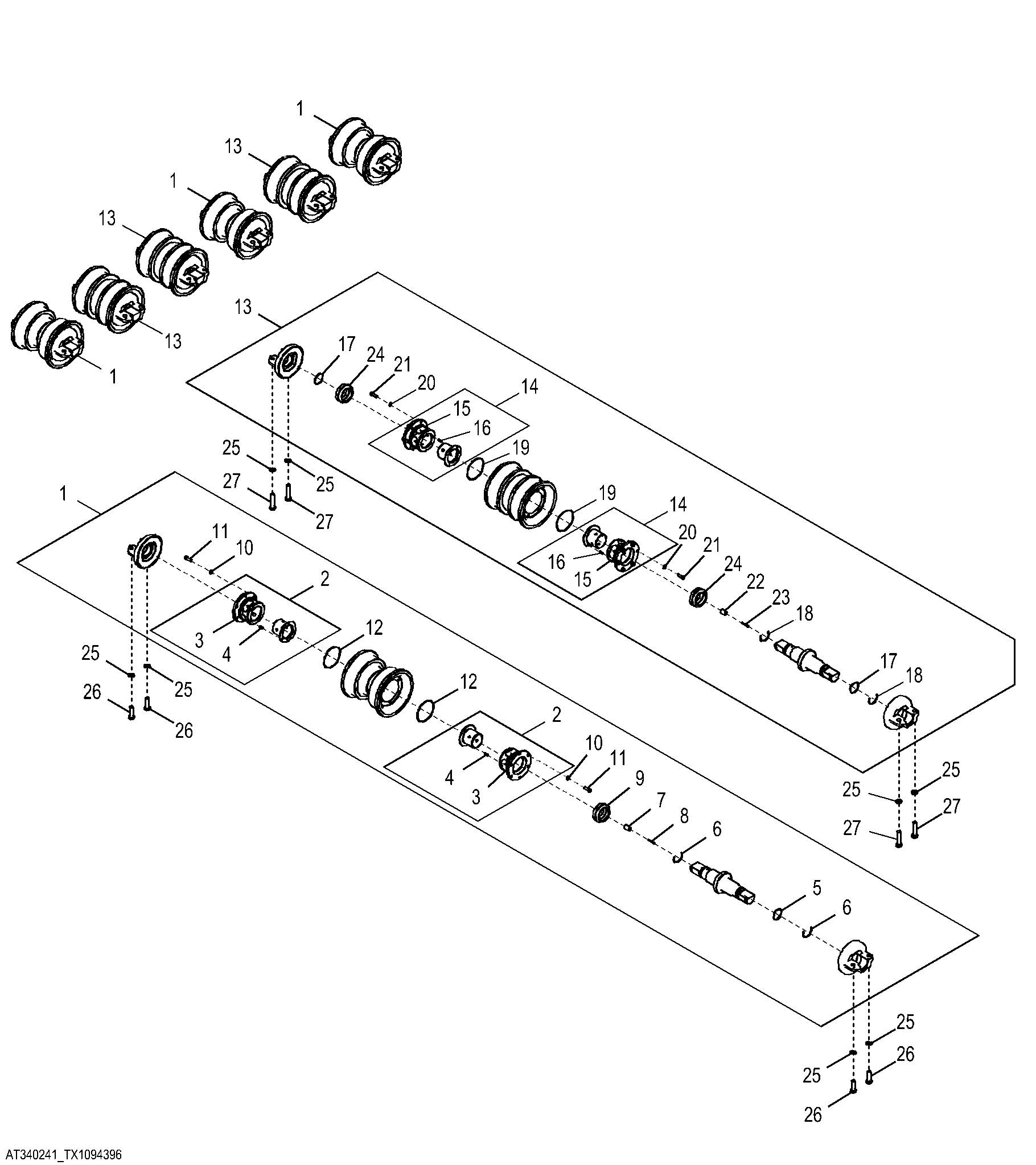 Track Rollers Maximum Life Undercarriage (LT)