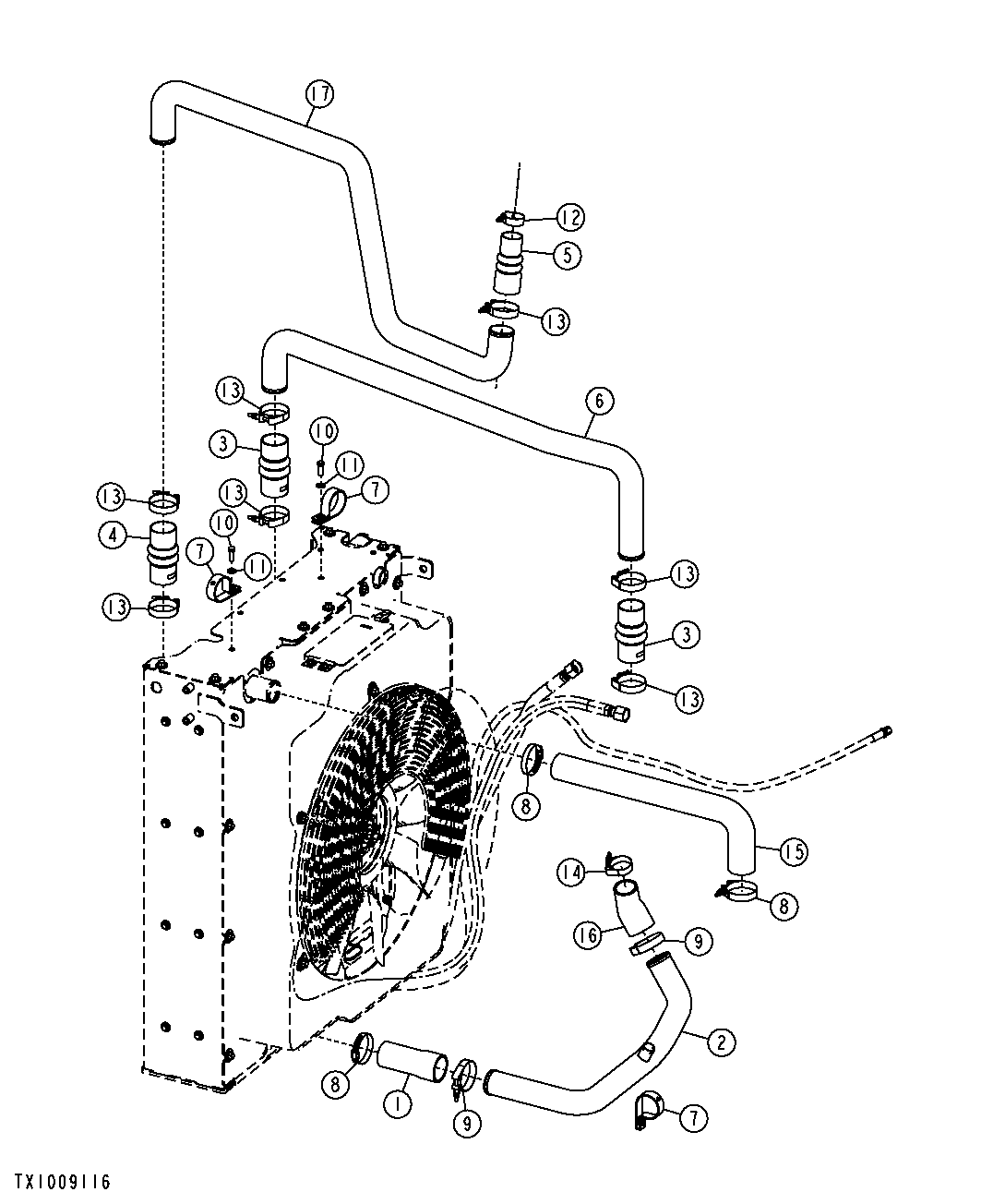 Intercooler Tubes and Engine Radiator Hoses (Engine 6068HT062)