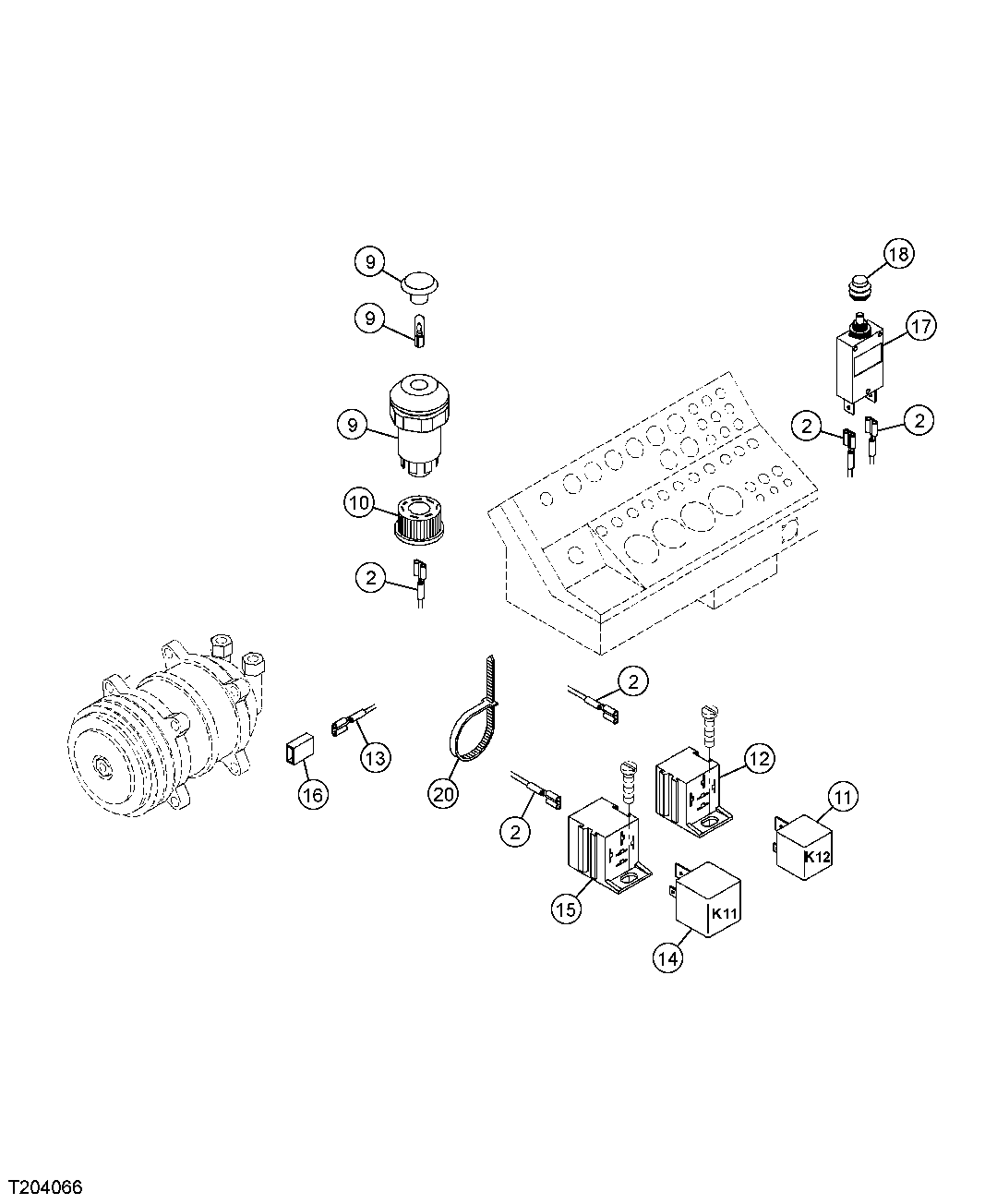 A/C ELECTRICAL WIRING HARNESS, CIRCUIT BREAKER, AND RELAYS