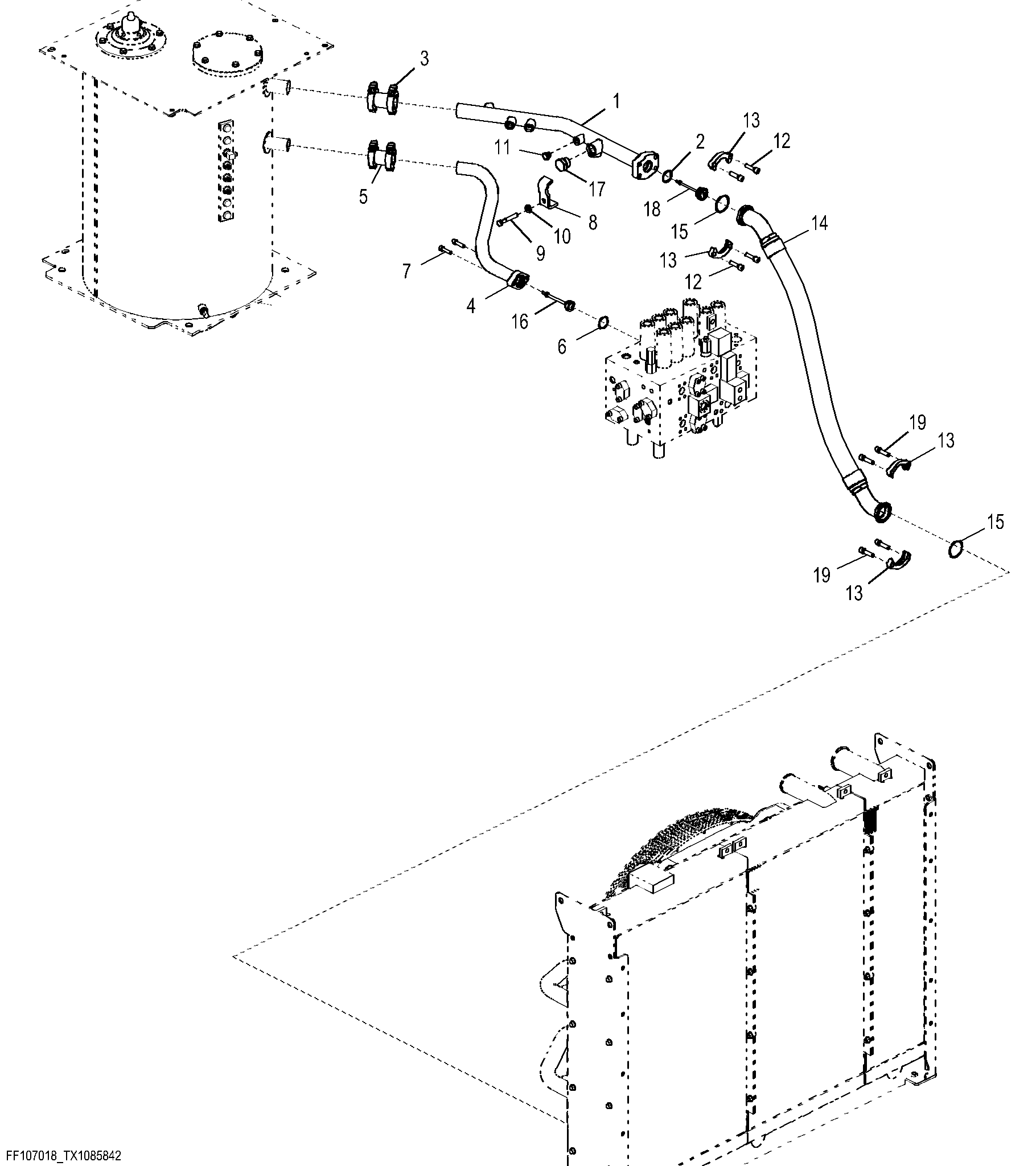 Return Lines (Control Valve To Hydraulic Oil Tank) ( - 811922)