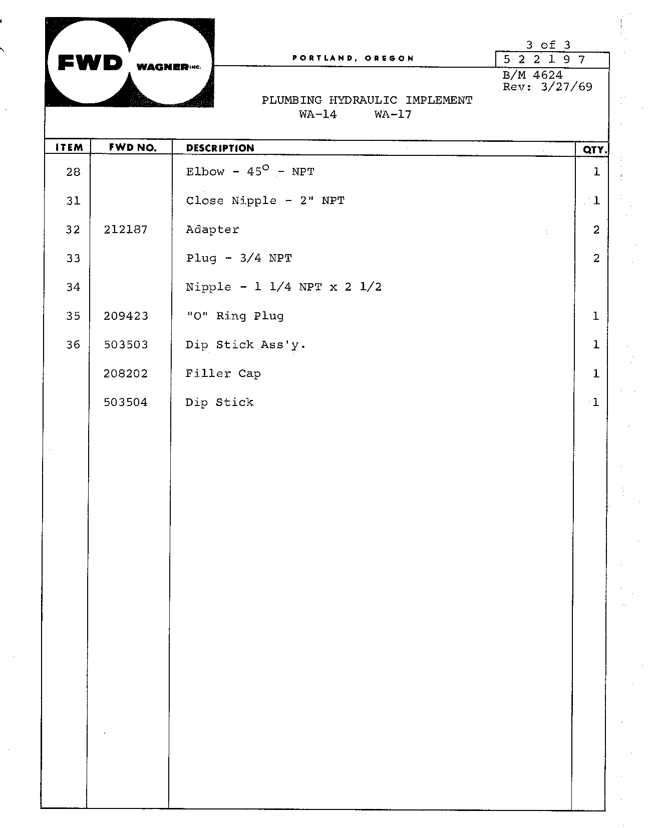 Section 70 - Hydraulics Plumbing Implement Schematic (Continued)