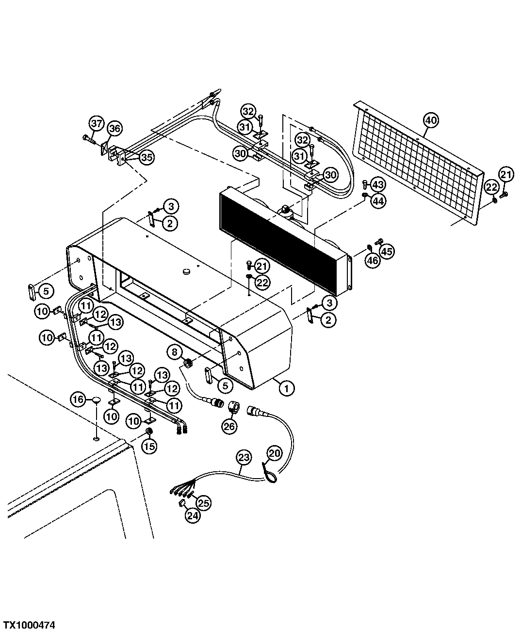 Air Conditioning Condenser and Wiring Harness