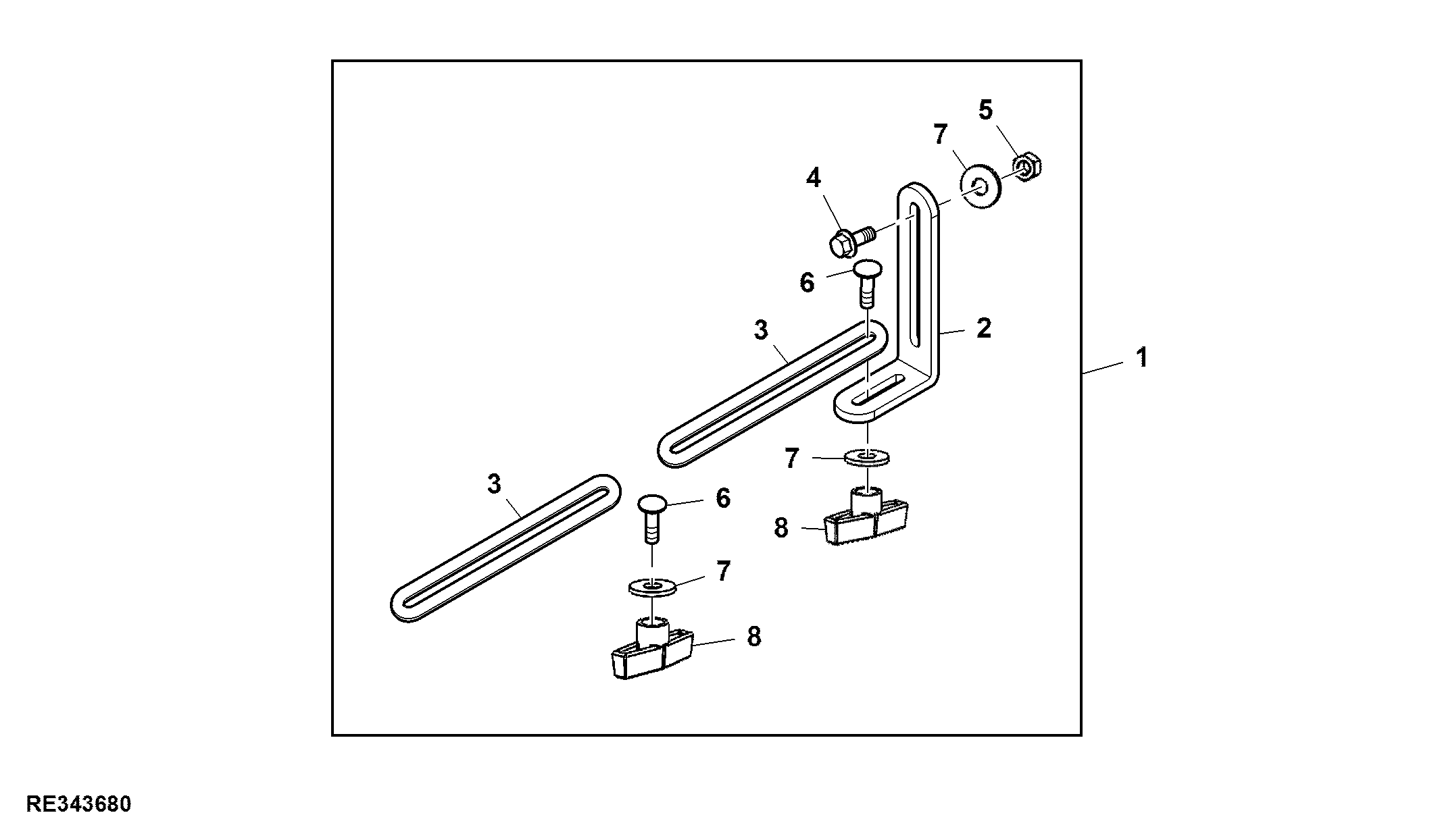 Accessory Mounting Bracket Kit, Short RH Front or Rear