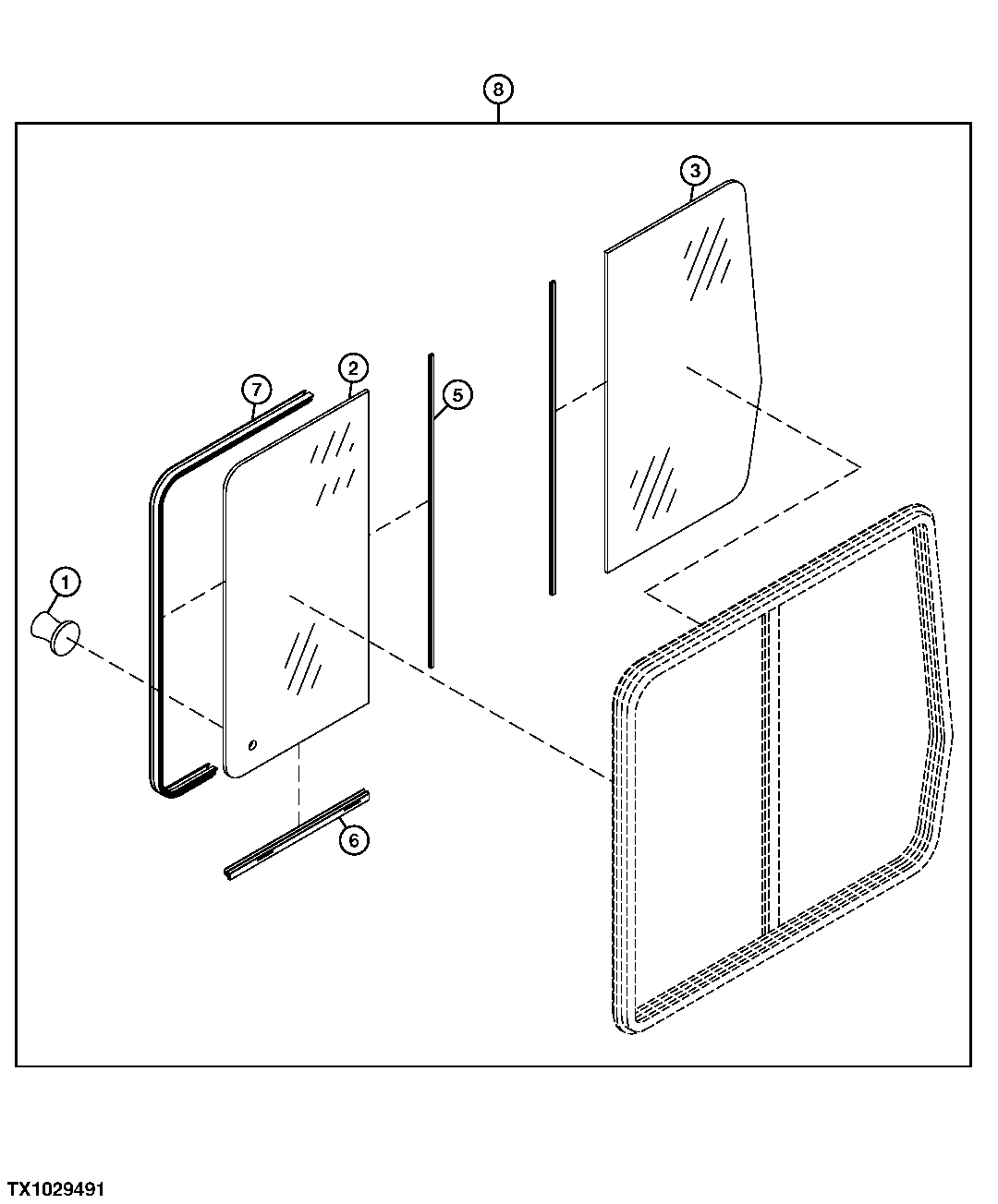 CAB SLIDING SIDE WINDOW (KNOB HANDLE) (S.N. XXXXXX-)