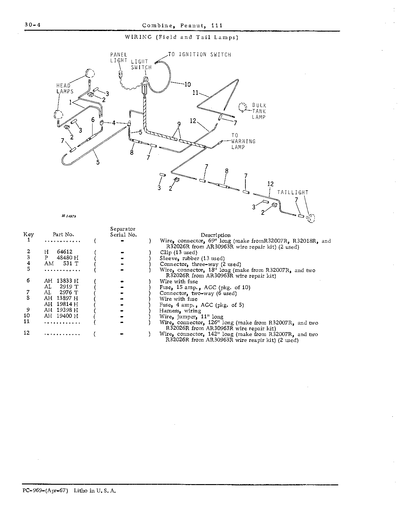 Electrical wiring: Field and tail lamps
