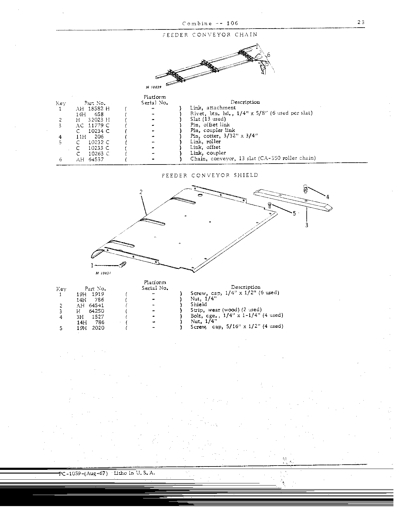 Cutting Platform and Feeder House (Continued)