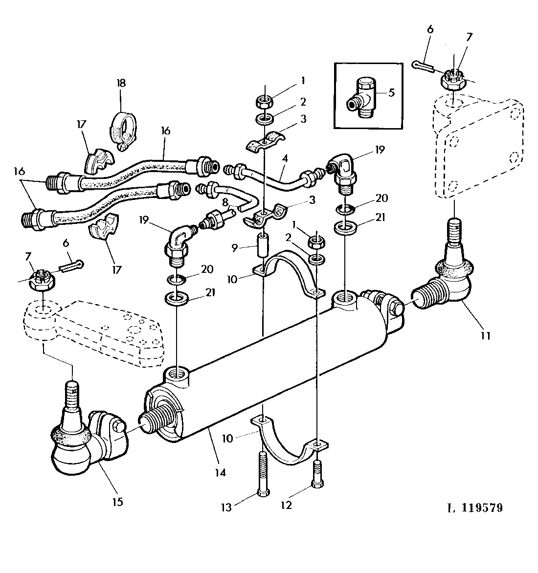 HYDROSTATIC STEERING CYLINDER WITH FRONT WHEEL DRIVE