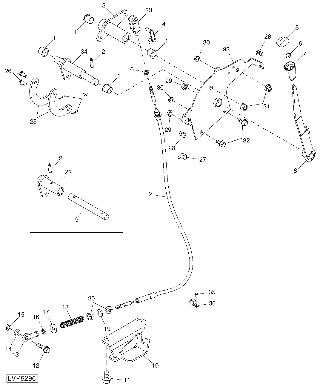 Rear PTO Lever And Linkage (With CAB/Isolated Open Operator Station) ( - 420000)