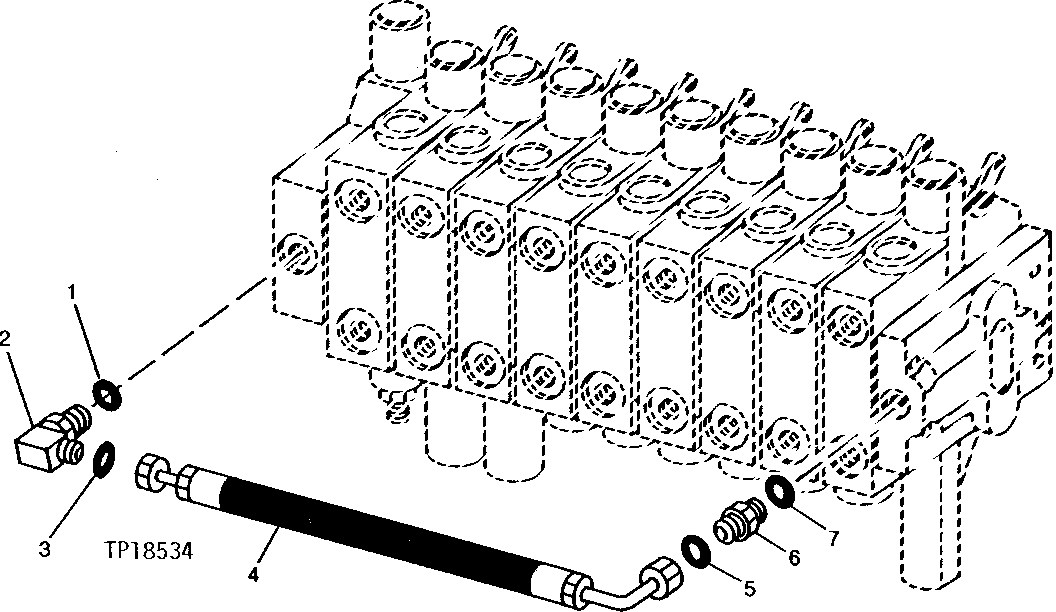 MAIN HYDRAULIC CONTROL VALVE HOSE AND FITTINGS