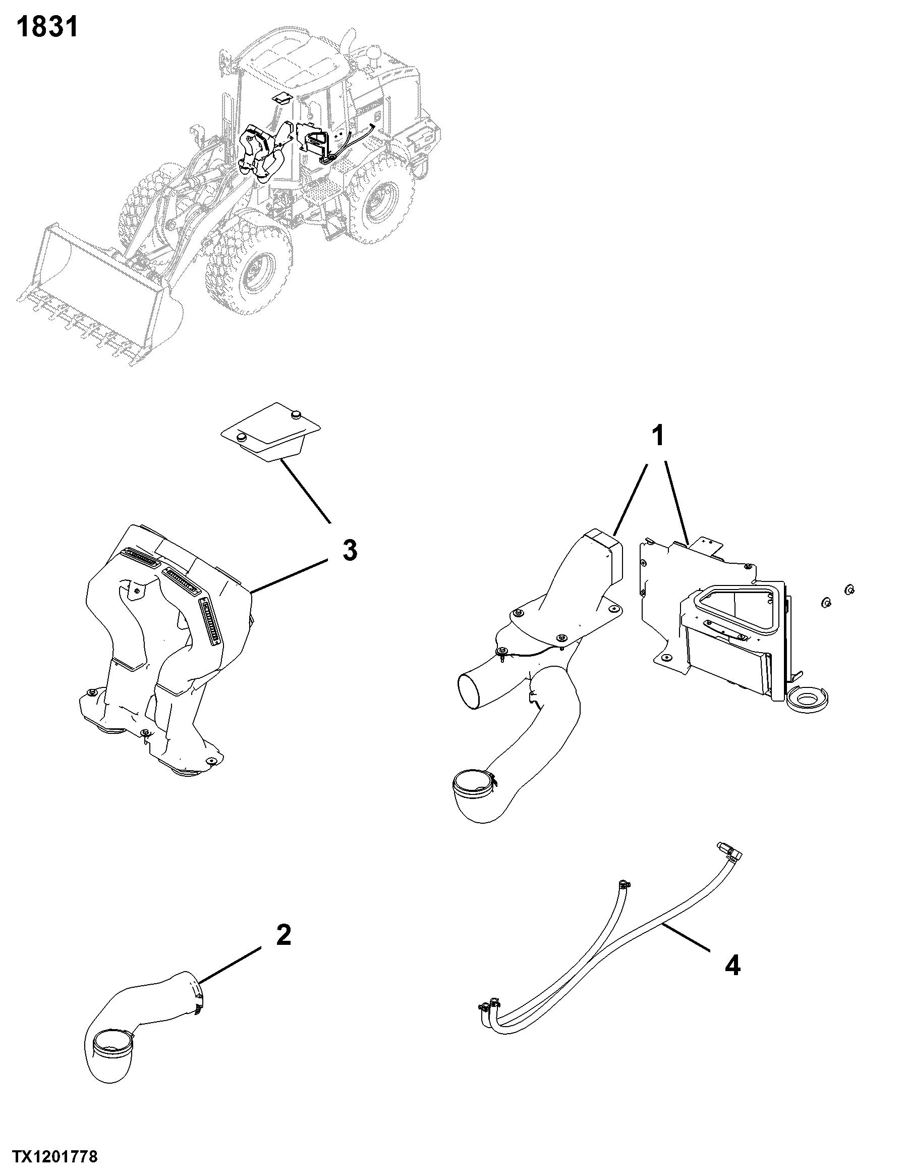 1831 Heater, Hoses and Controls
