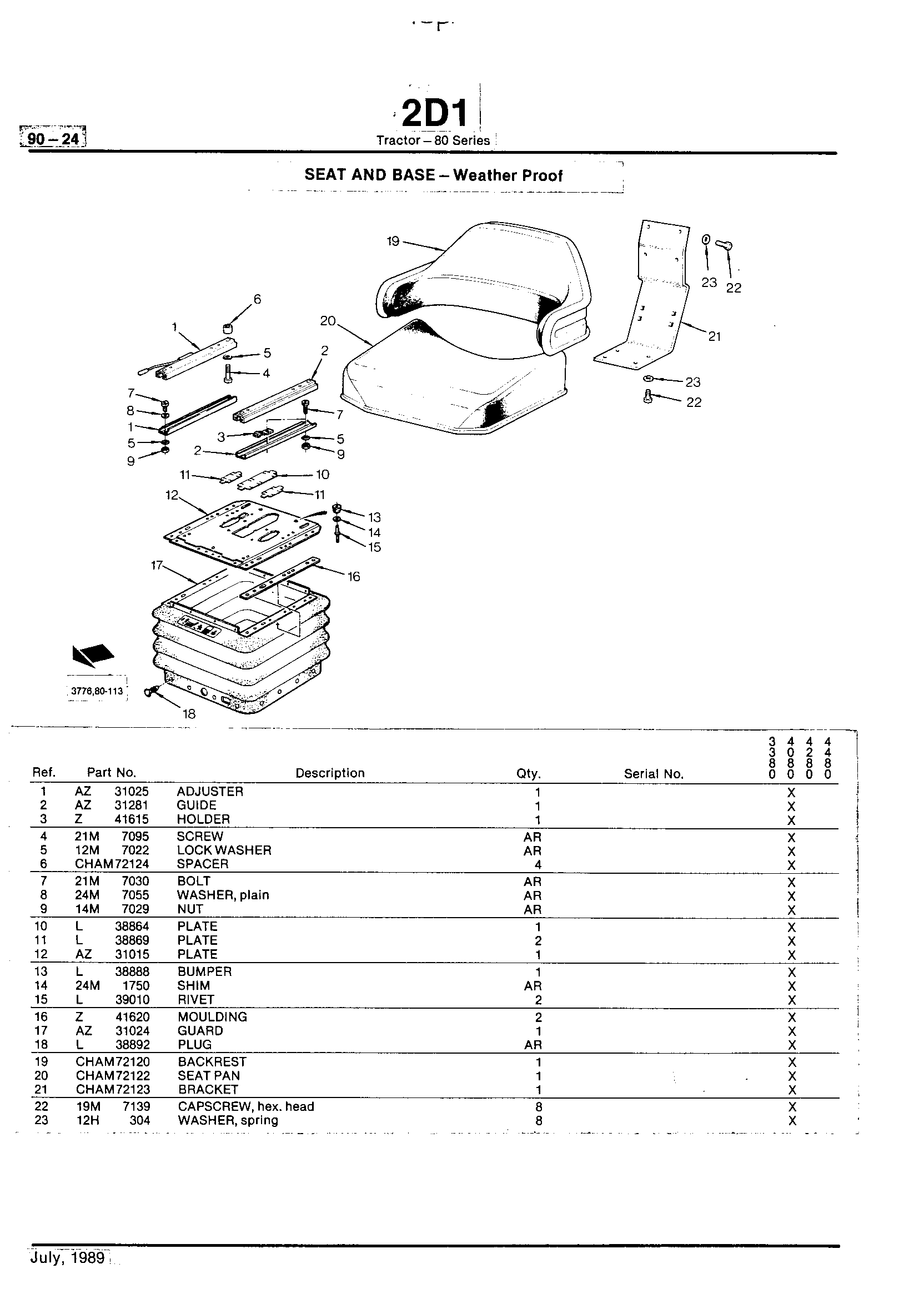 Operator Station Seat and Base