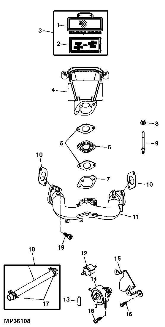 Air Filter And Fuel Pump (ENGINE MARKED 406577-0139-E1)