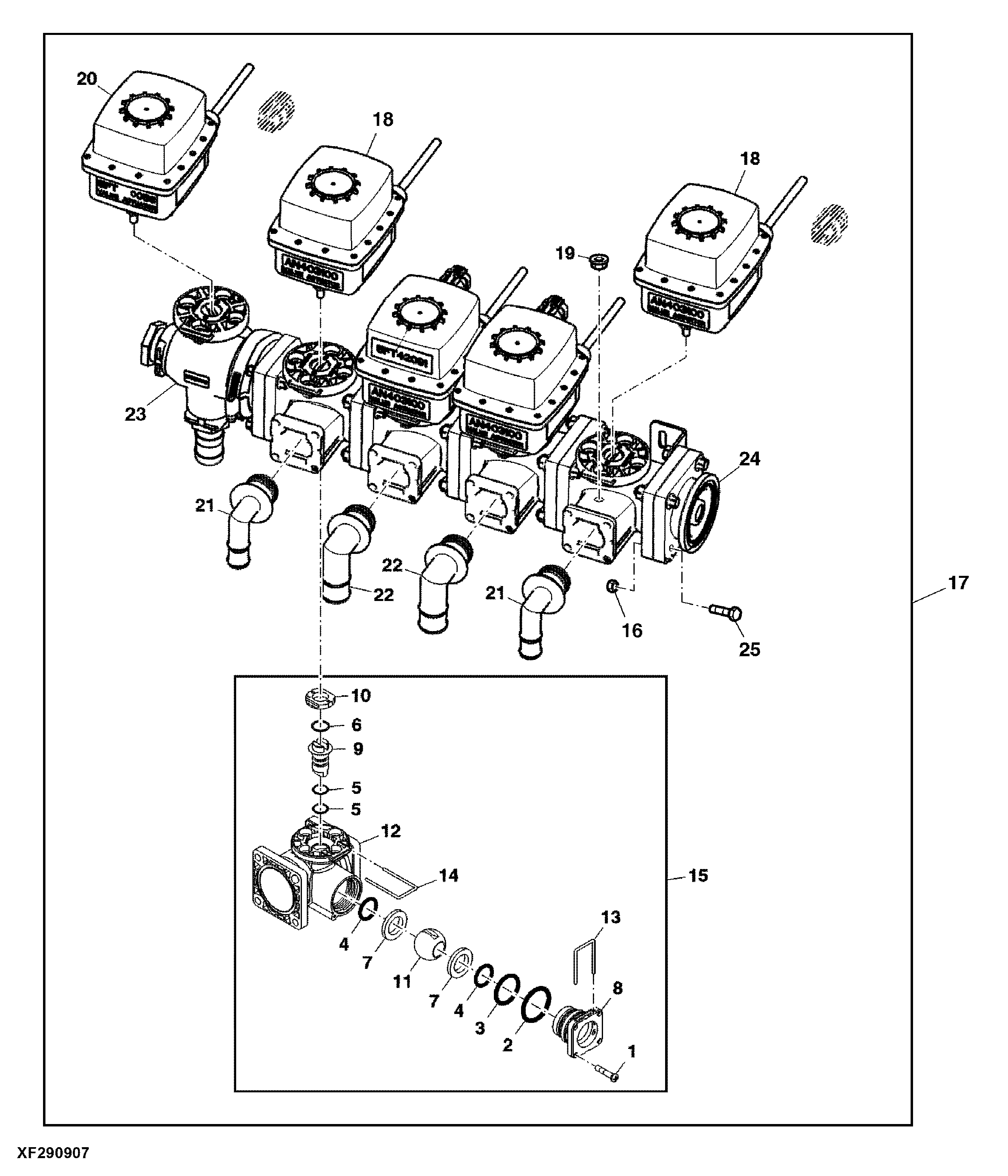 Four Section Machine, Section Valves, 1800 and 2400 GAL