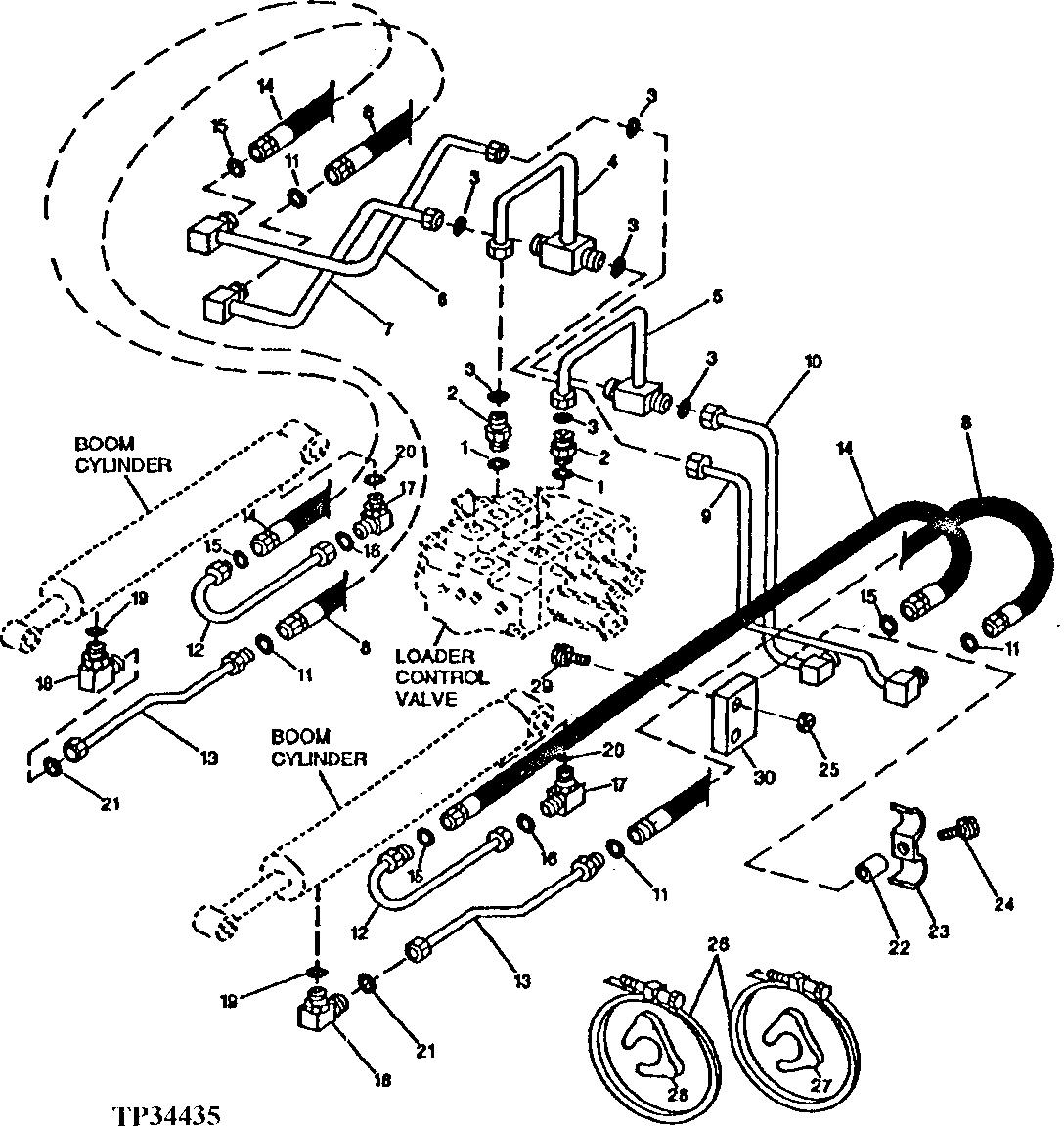 Loader Control Valve To Boom Cylinder Hydraulics
