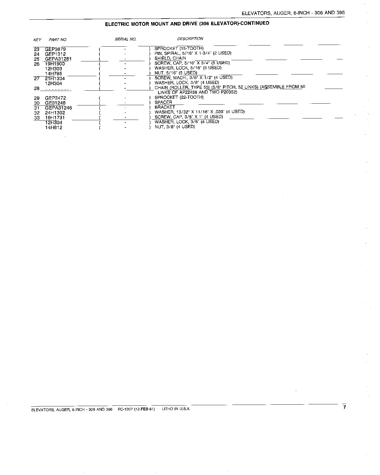 DRIVE, MOTOR, ELECTRIC (Continued)