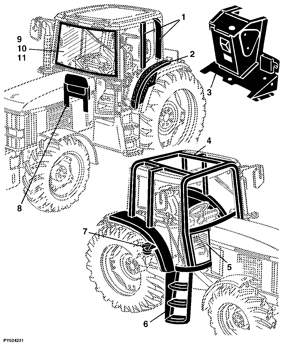 91 OPERATOR'S CAB, BASIC, HEATING, AIR CONDITIONING