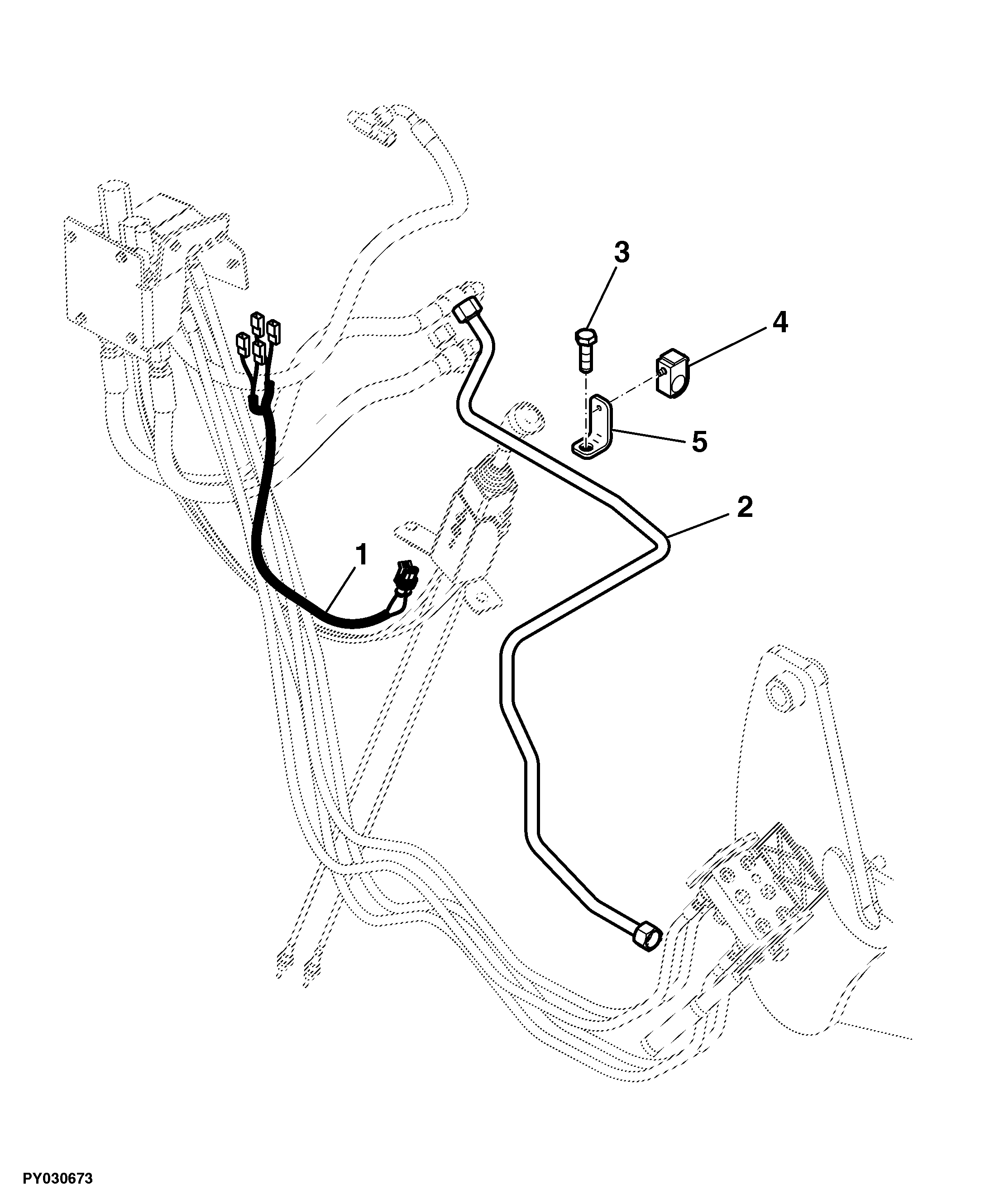 Wiring Harness / Hydraulic Oil Line, Front Loader