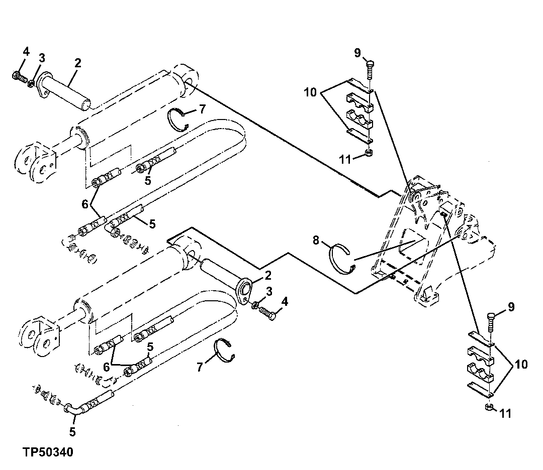 LOADER BOOM HYDRAULIC LINES FOR LIFT CYLINDER