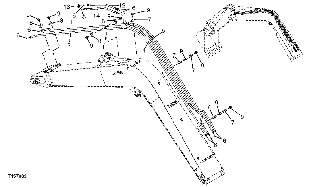 HYDRAULIC LINES ON BOOM TO CYLINDERS (STANDARD BOOM)