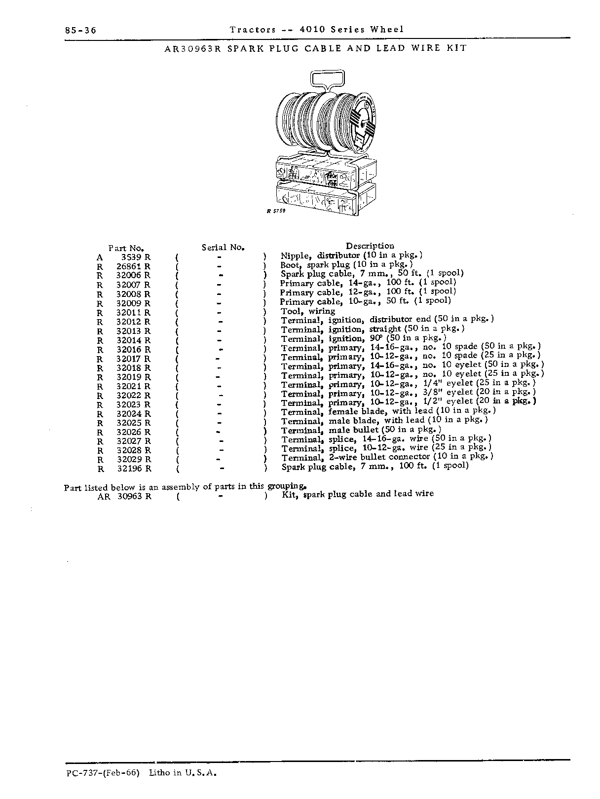 Kit, spark plug cable and lead wire