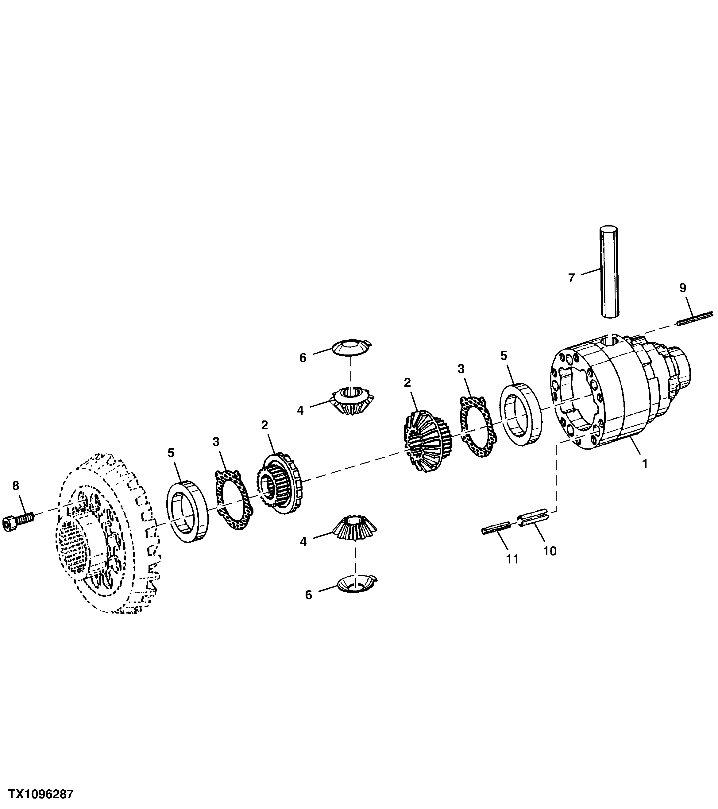 Rear Axle Differential Housing and Bevel Gears ( - 688164)