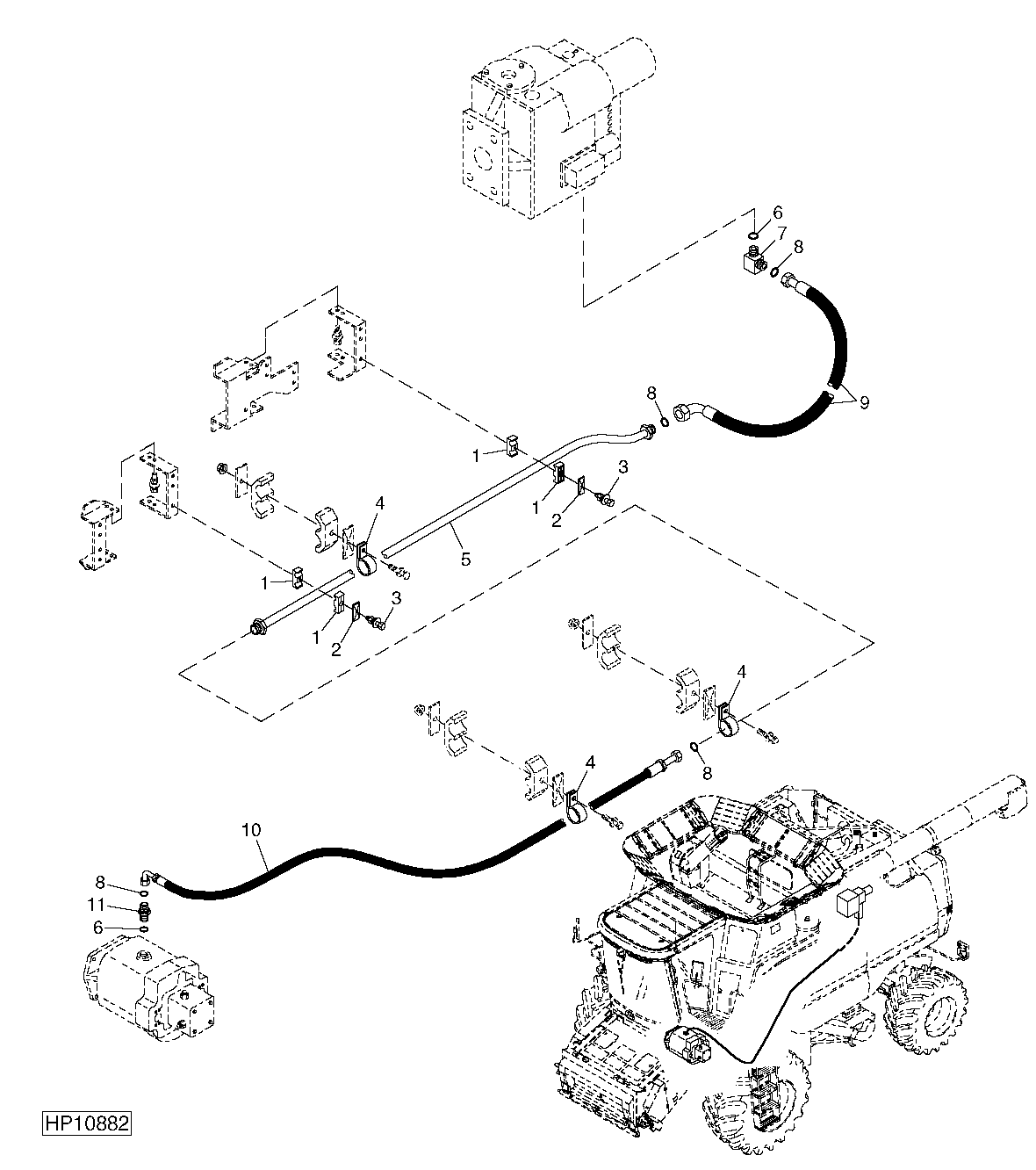 Hydrostatic Drive Drain Lines and Hoses ( - 695400)