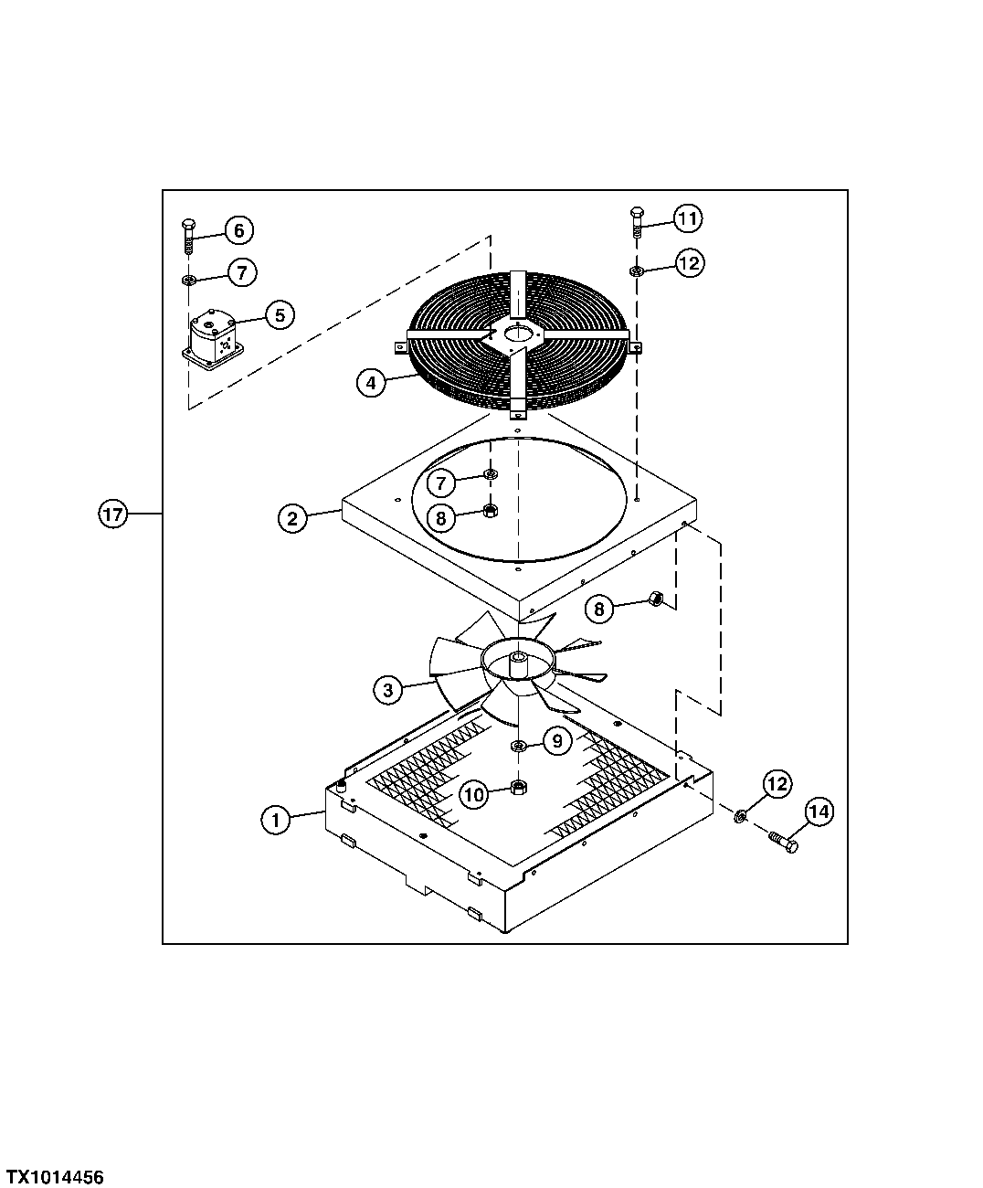 Hydrostatic Oil Cooler, Fan, and Fan Drive Motor