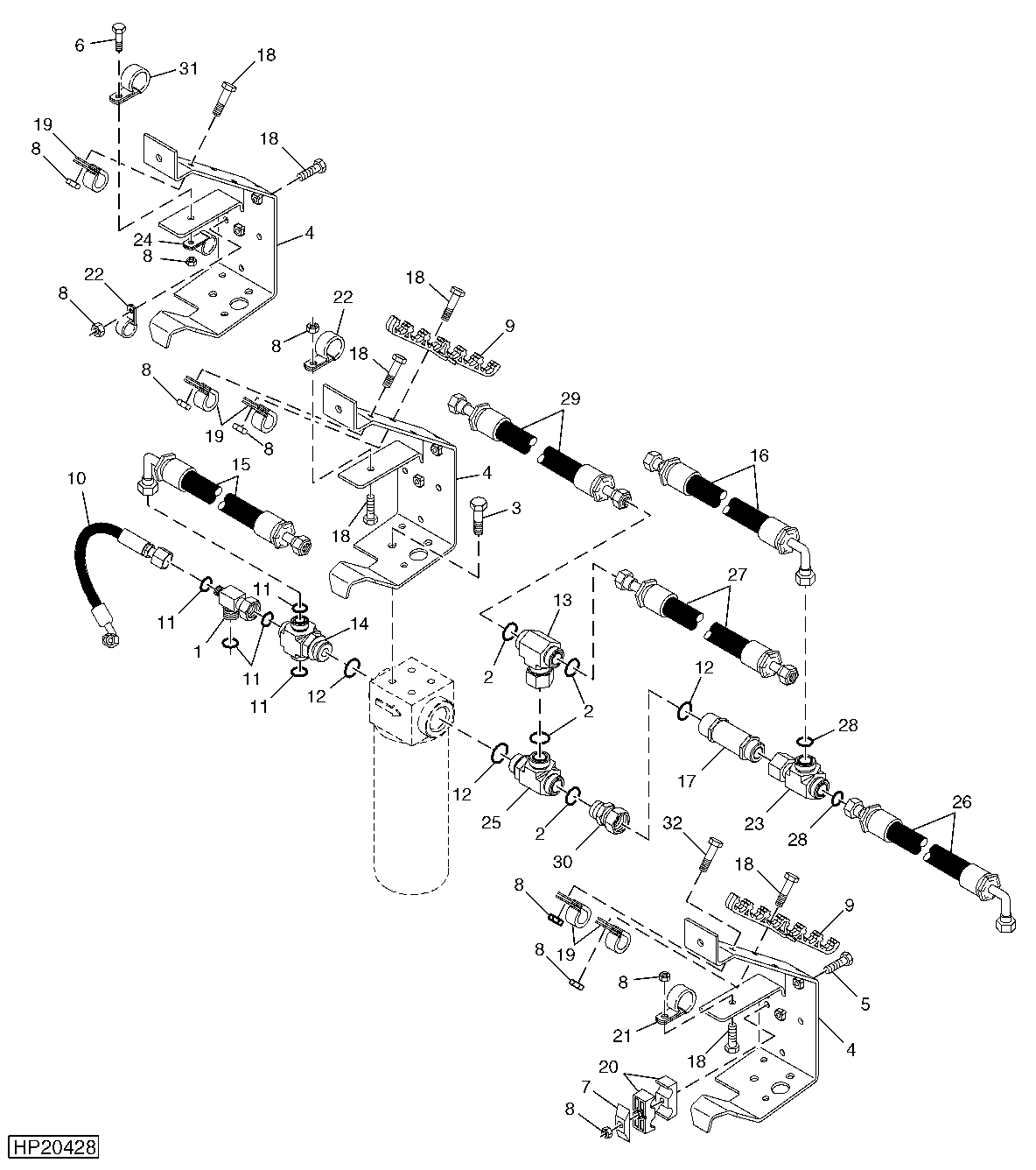 Main Hydraulic Filter Assembly and Hoses, Bundle Supports, ProDrive™
