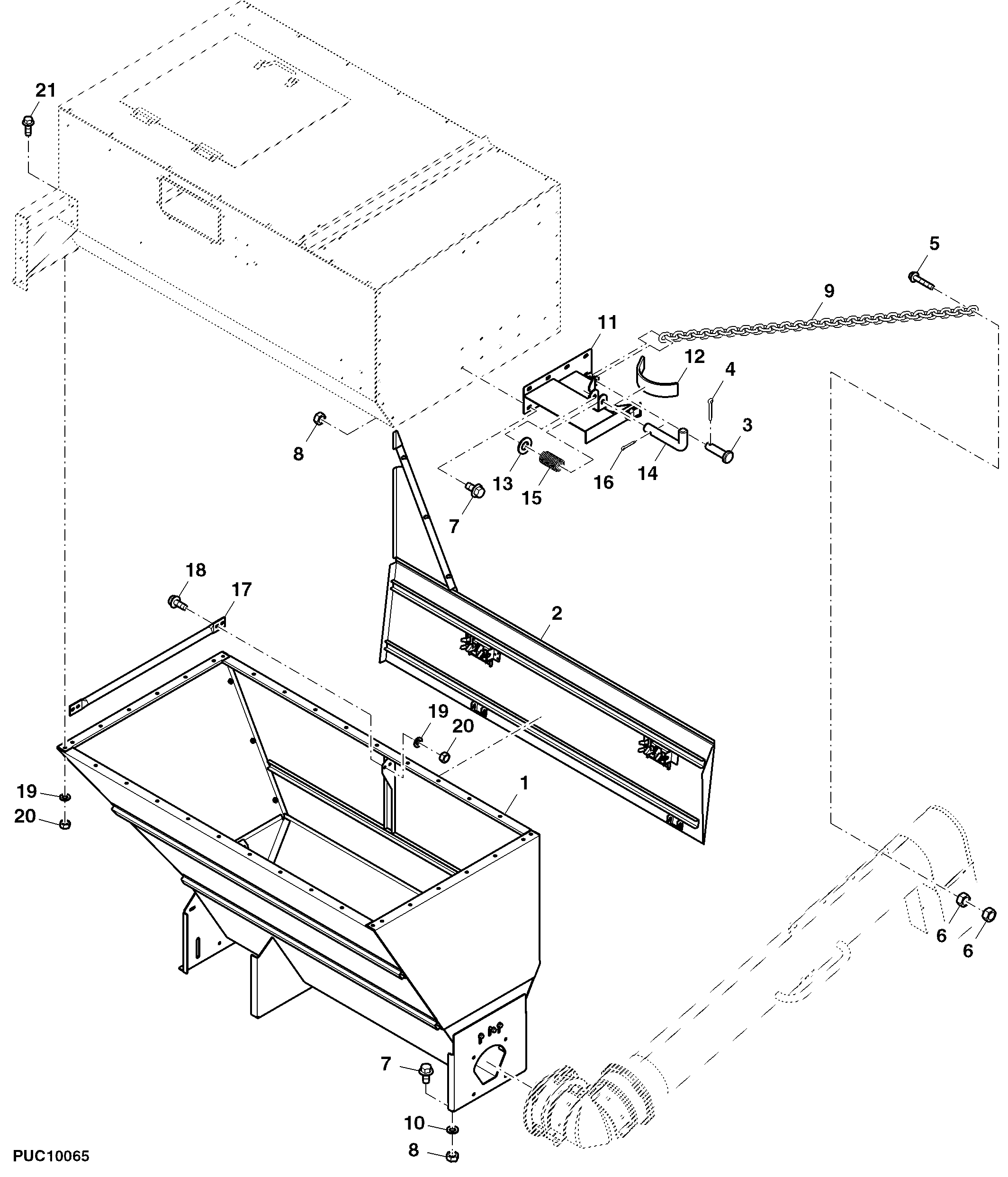 Grain Tank, Lower Part, Simple Unloading Auger Version