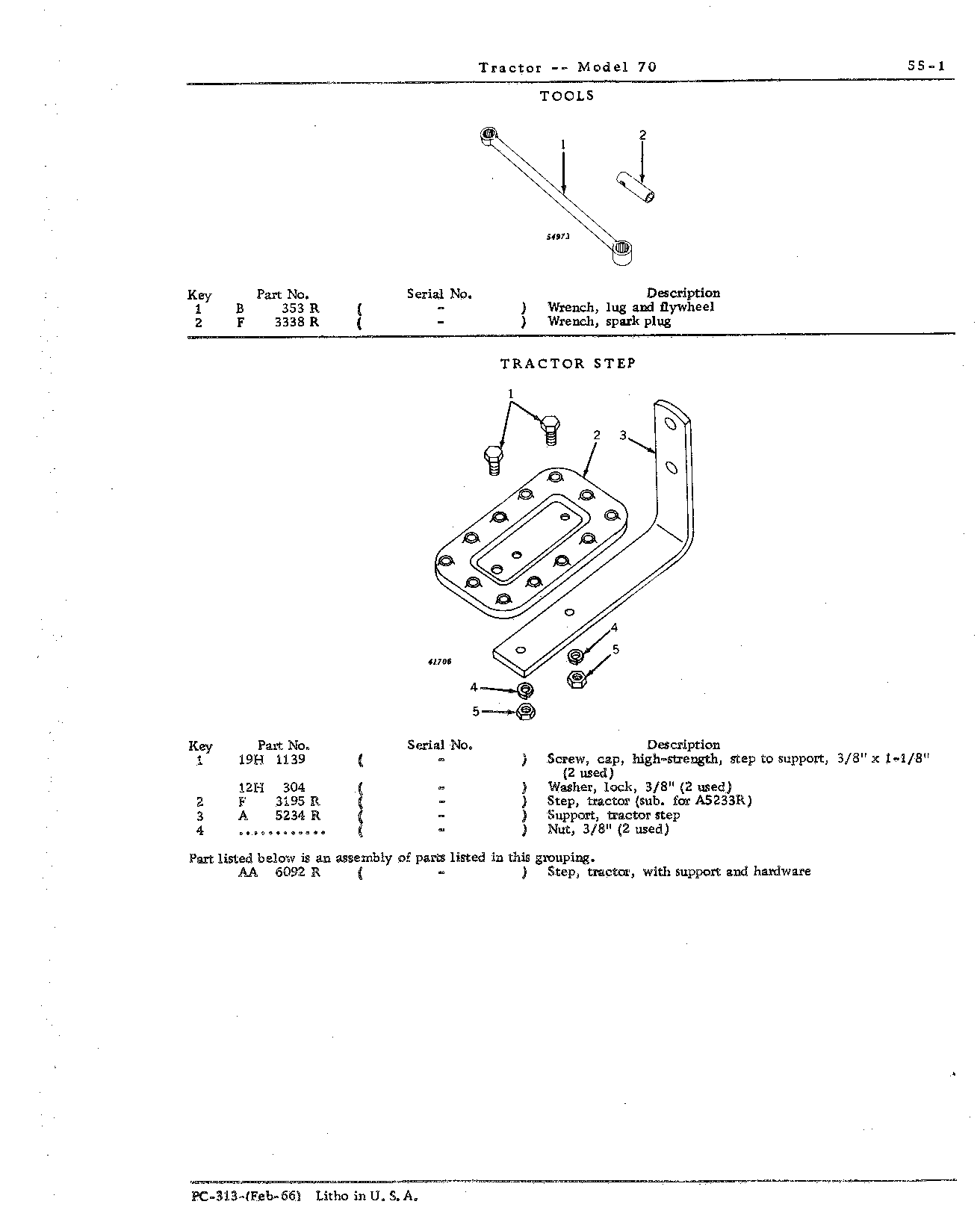 Section 55-Tools, Instrument Panel, Gauges, Hood, Grille and Fenders