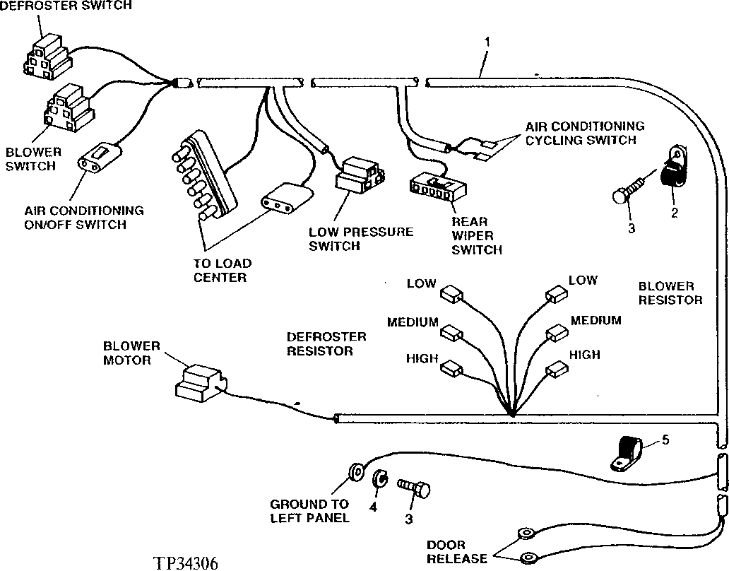 LEFT PANEL TEMPERATURE CONTROL WIRING HARNESS