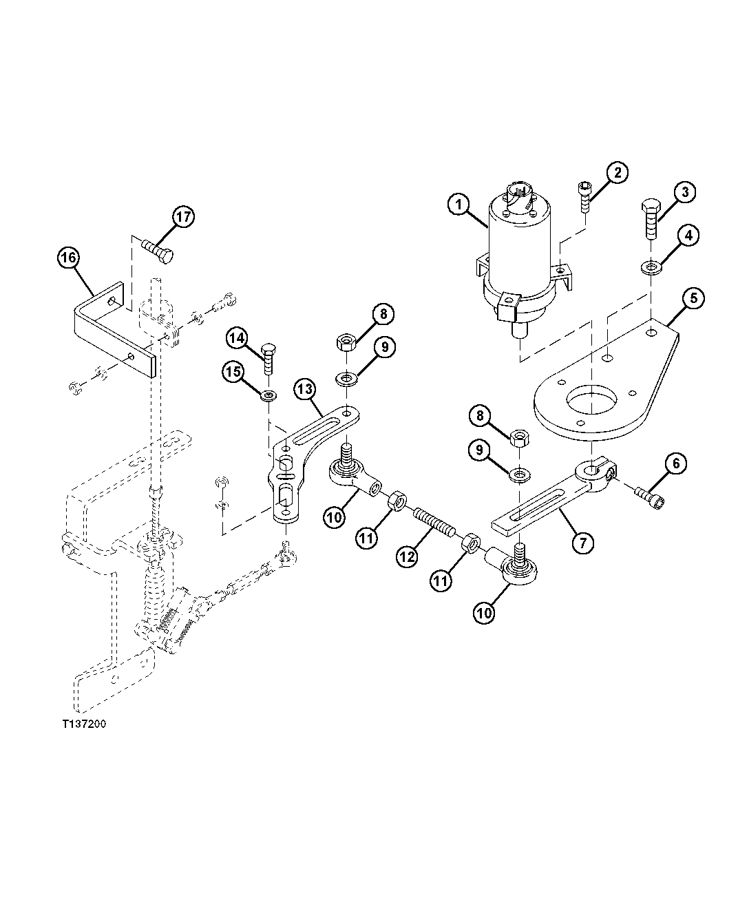 Engine Throttle Control Potentiometer And Bracket