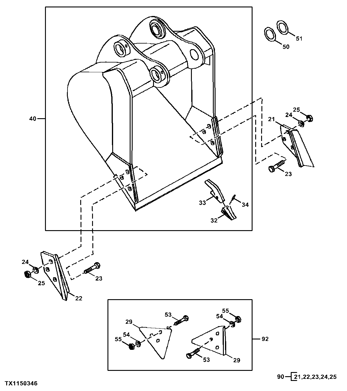 General Purpose High Capacity Bucket (Vertical Tooth Pin Retention)
