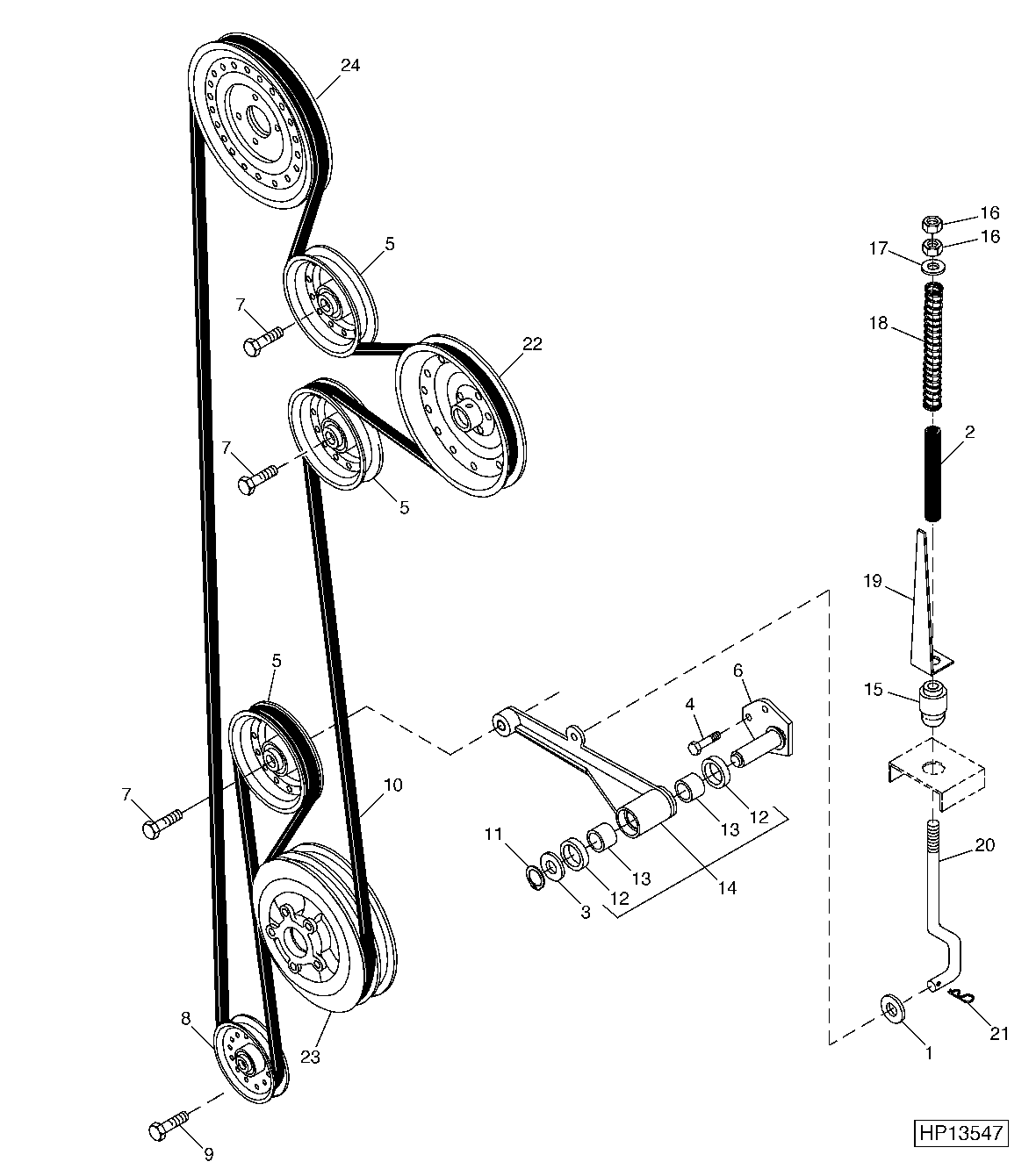 CLEAN GRAIN ELEVATOR DRIVE TIGHTENER AND IDLER