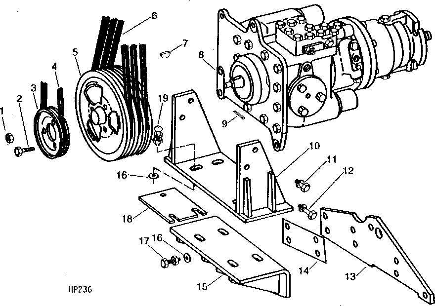 HYDROSTATIC DRIVE UNIT, SUPPORTS, AND SHEAVES