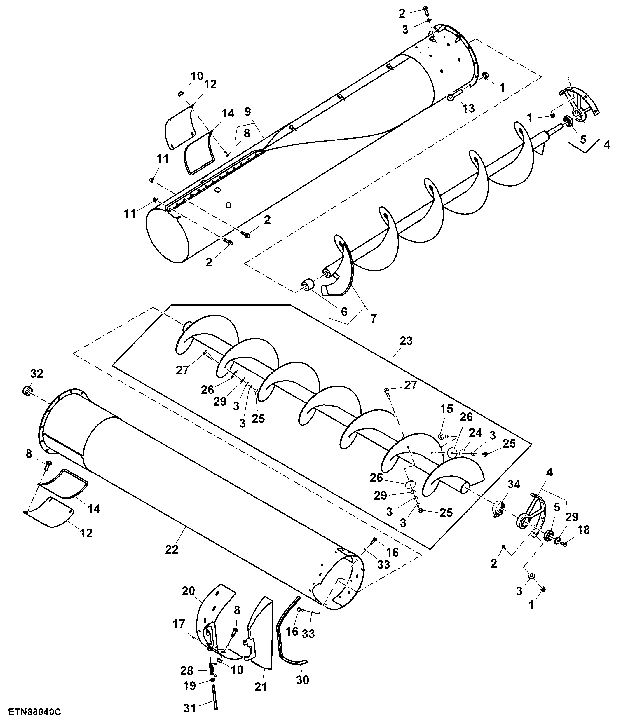 Auger, Outer Unloading, 7.9 m (26 ft) ( - 775000)