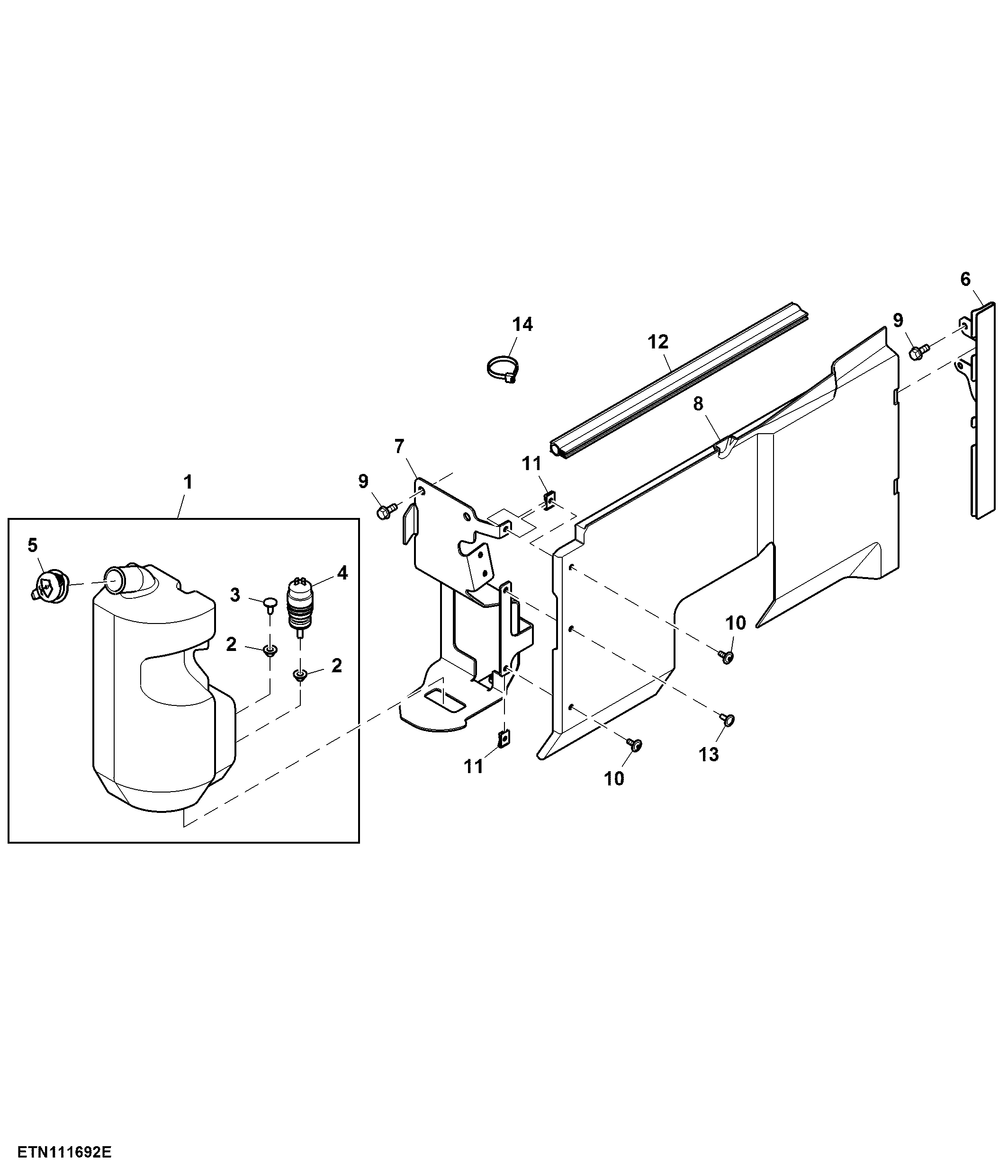 Reservoir, Windshield Washer, W/ Front Loader