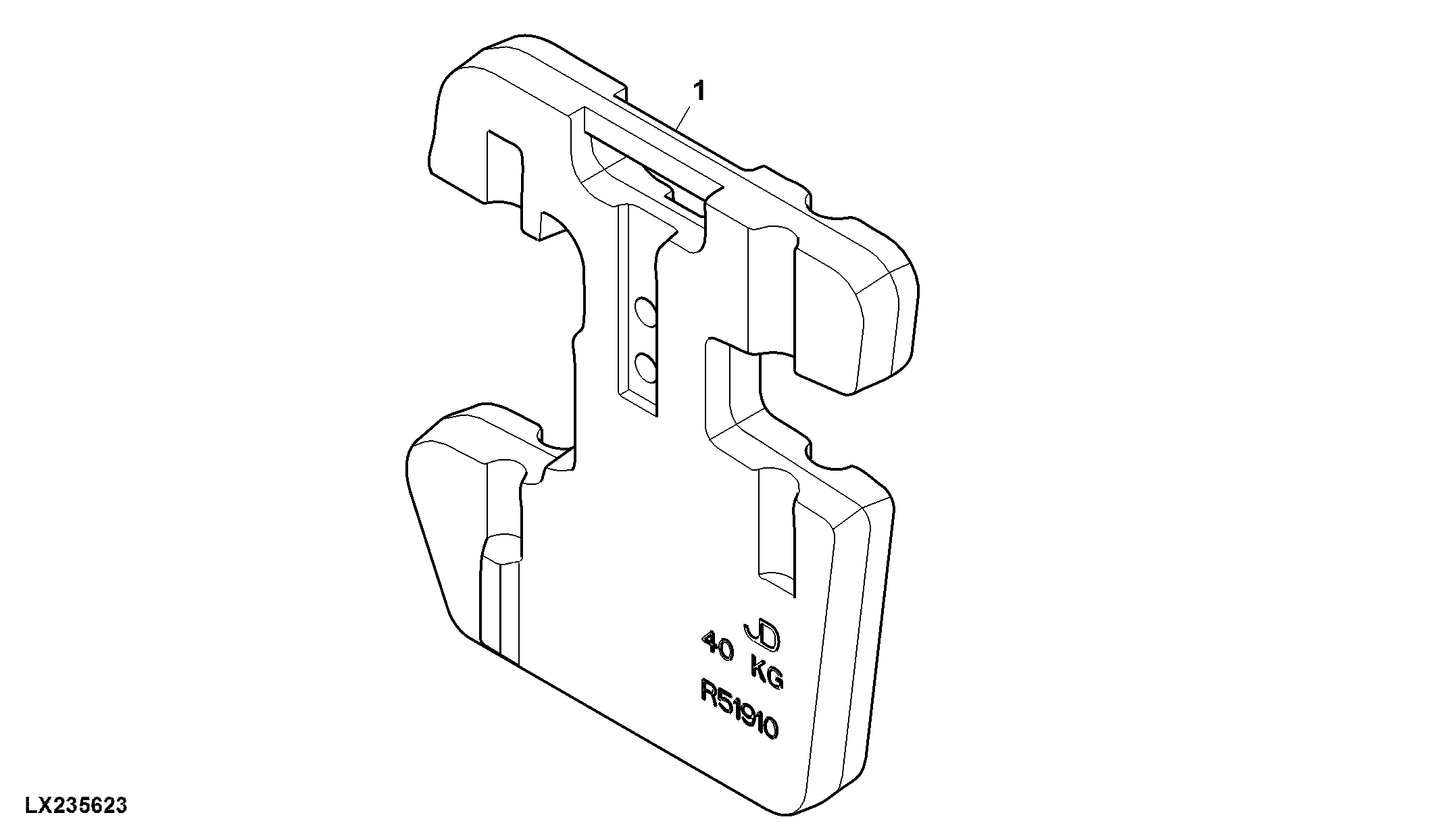 Additional Front Weights, 20 Weights, 800 kg
