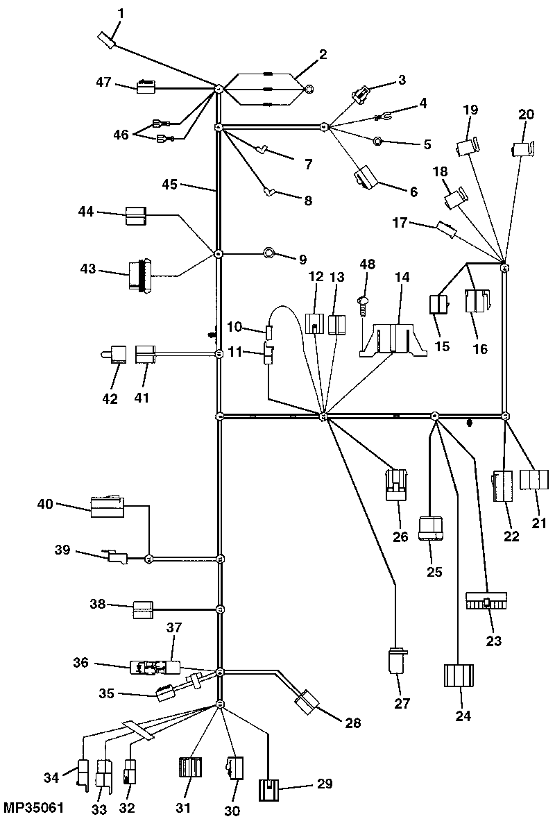 Main Wiring Harness (Export) (030001 - 040000)