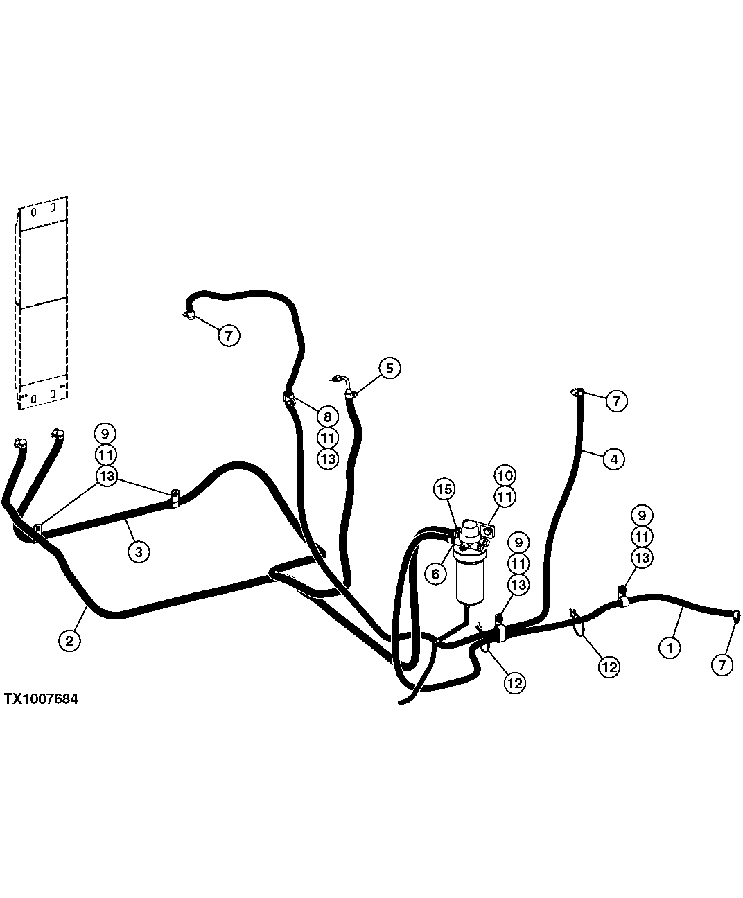 LOW PRESSURE FUEL HOSES FROM FUEL TANK TO ENGINE