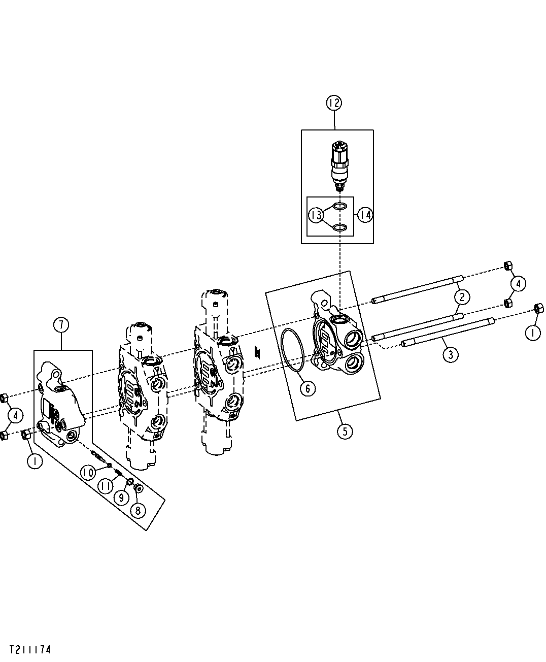 Hydraulic Control Valve Inlet, Outlet And Tie Rods