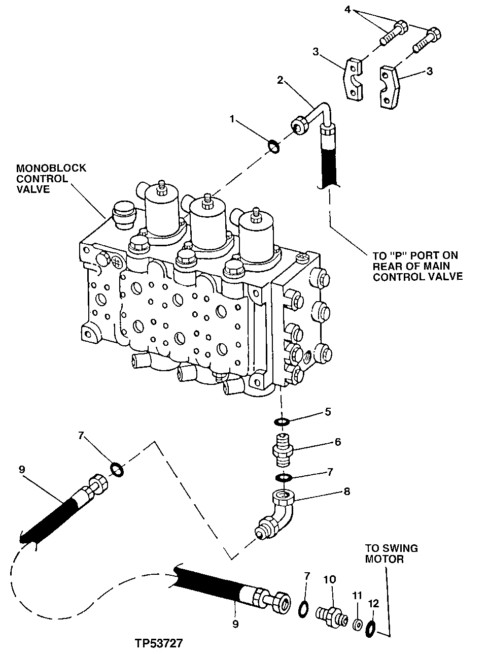 MONOBLOCK VALVE HYDRAULICS (FRONT / BOTTOM) (556936 - )