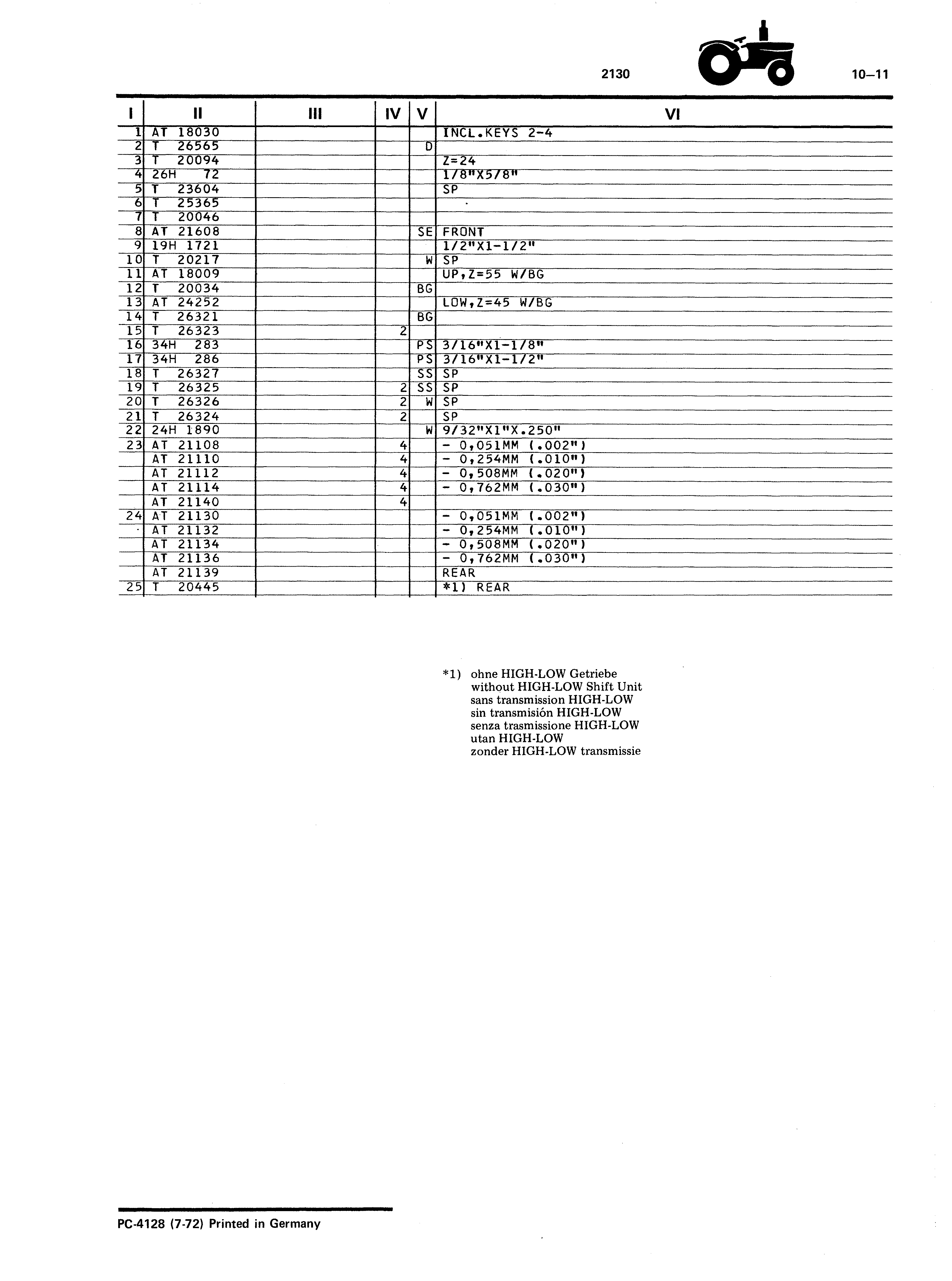 Crankshaft / Timing Gears / Main Bearings (Continued)