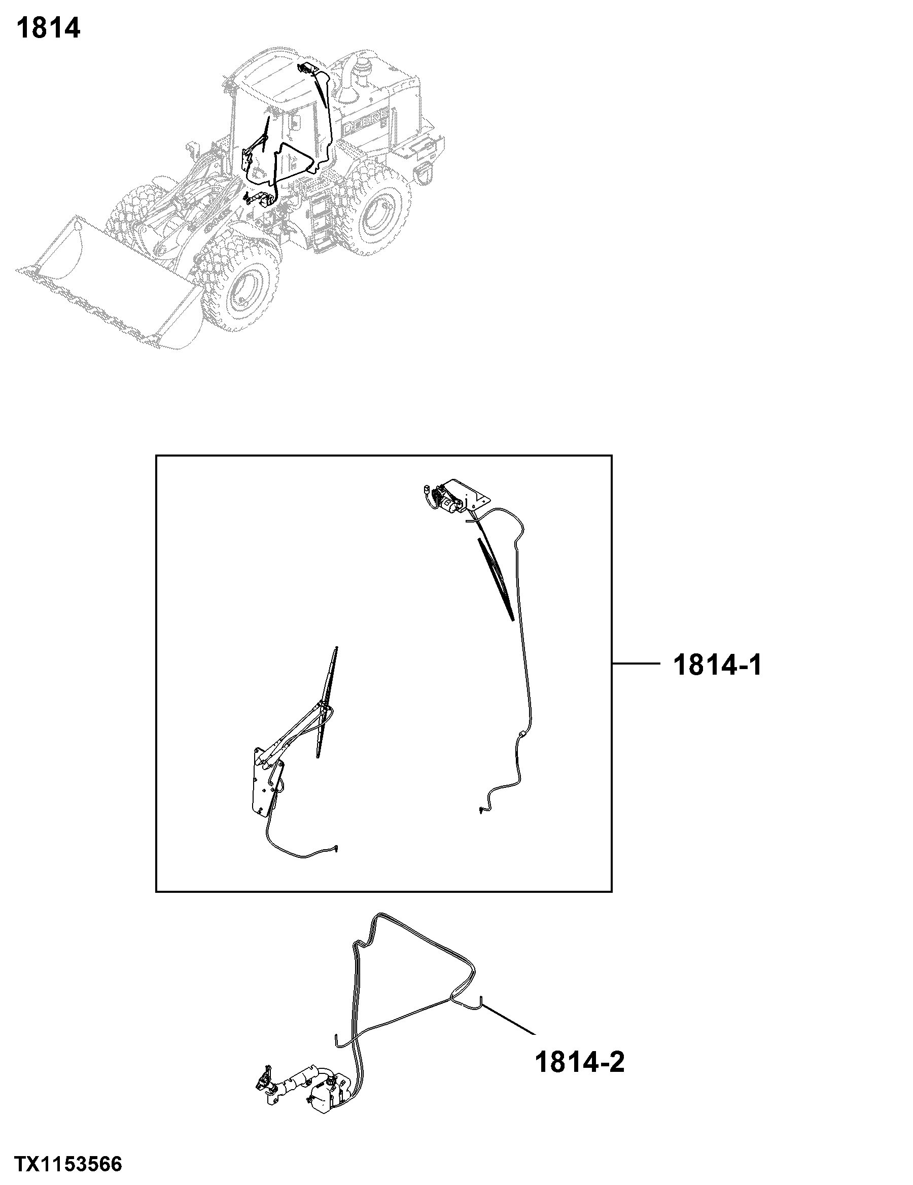 1814 Windshield & Wipers