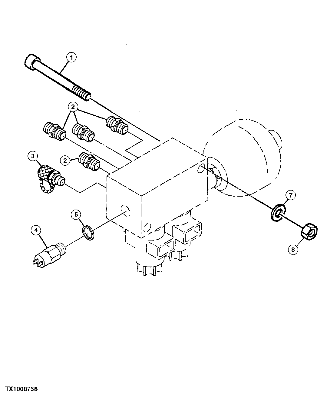 SOLENOID VALVE BLOCK ATTACHING HARDWARE AND FITTINGS