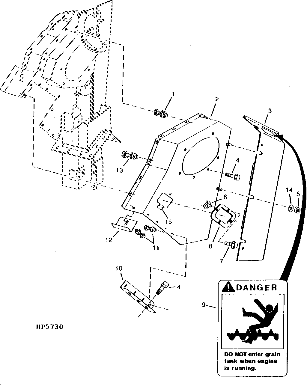 UPPER CLEAN GRAIN ELEVATOR SHIELDS (640401 - )