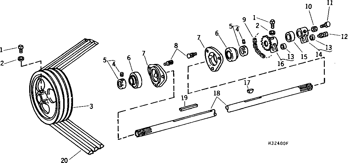FEEDER HOUSE LOWER SHAFT AND SHEAVE (SIDEHILL) ( - 403300)