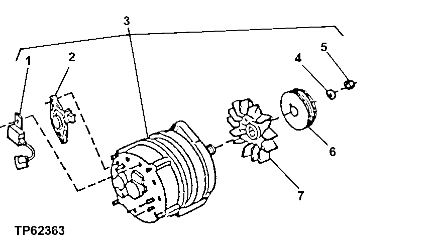 ALTERNATOR, VOLTAGE REGULATOR, CAPACITOR AND PULLEY