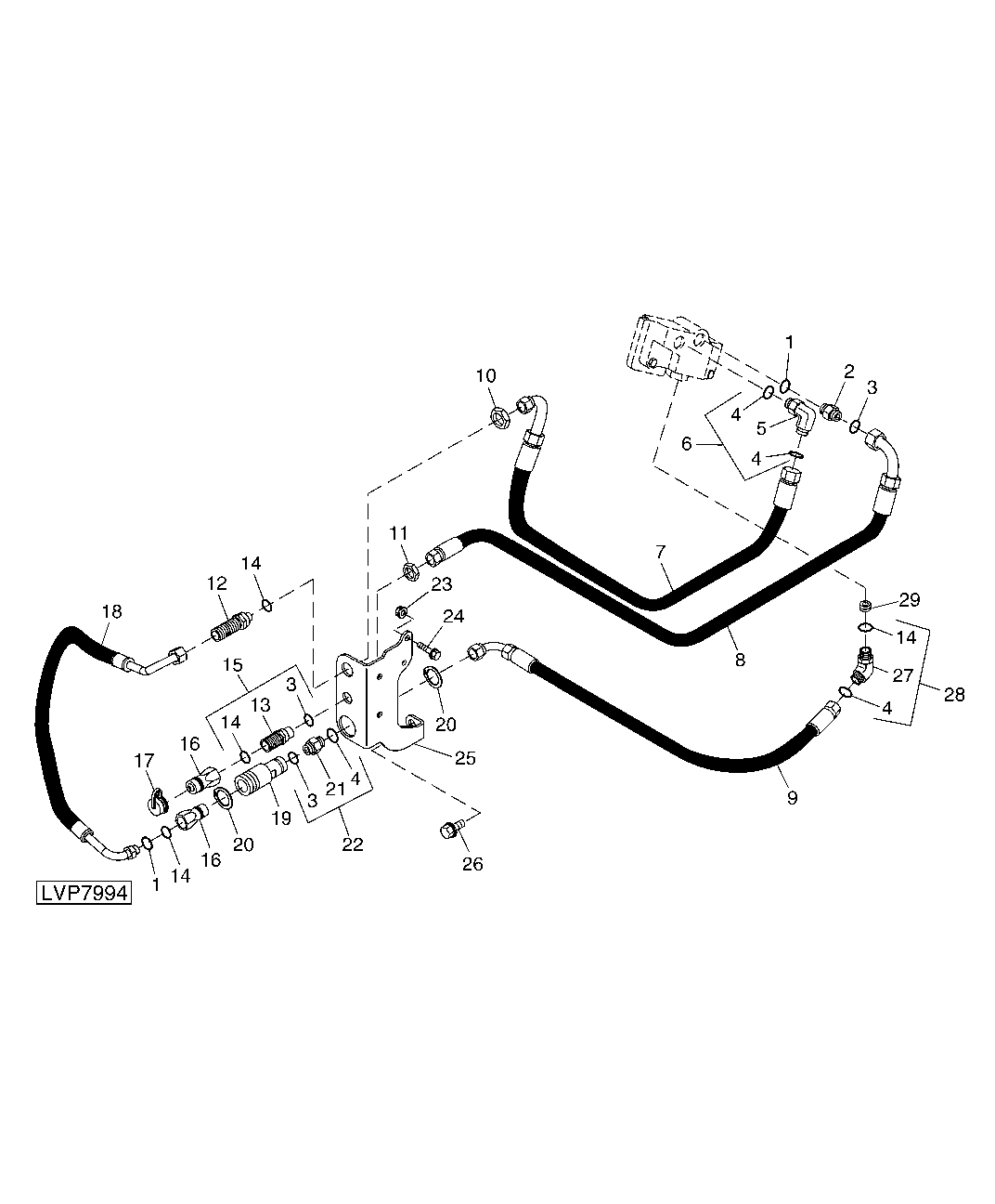 POWER BEYOND QUICK COUPLER KIT (WITH 1 REAR SCV)