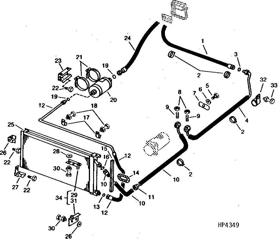 CONDENSER, RECEIVER, AND AIR CONDITIONER LINES ( - 600000)